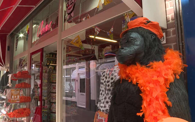 Eigenaar feestwinkel Hoorn met de dood bedreigd na ophef over "racistische" gorilla met hoofdband