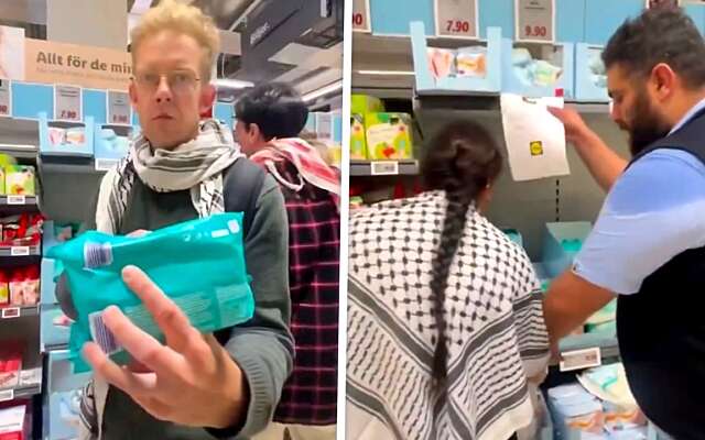 Zweedse pro-Palestijnse demonstranten trekken Israëlische producten uit de schappen