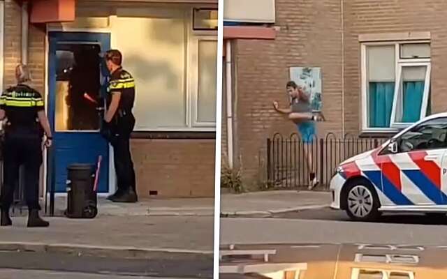 Agent tikt ruitje in voor arrestatie, verdachte gaat er sneaky via het raam vandoor