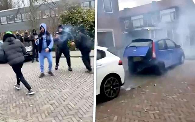 Tuig in Leiden sloopt auto van mindervalide ouderen met een vuurwerkbom