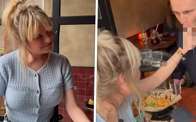 Bijzonder: Sylvana IJsselmuiden laat zich publiekelijk verwennen door 'bazige' ober in restaurant