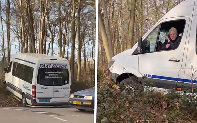 Het bewijs dat taxibedrijf 'Berm' hun naam vandaag iets té letterlijk neemt!