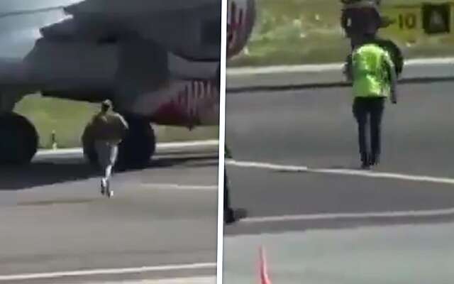 Nieuw video opgedoken van man die in vliegtuigmotor springt op vliegveld Milaan