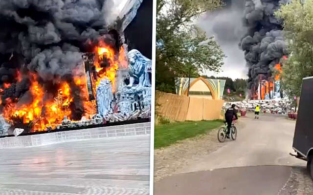 Hoofdpodium van festival Tomorrowland staat compleet in de fik