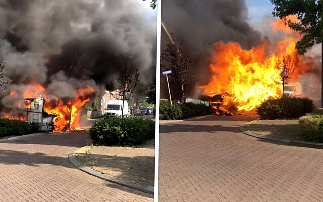 Caravan in Vlissingen explodeert en gaat volledig in vlammen op