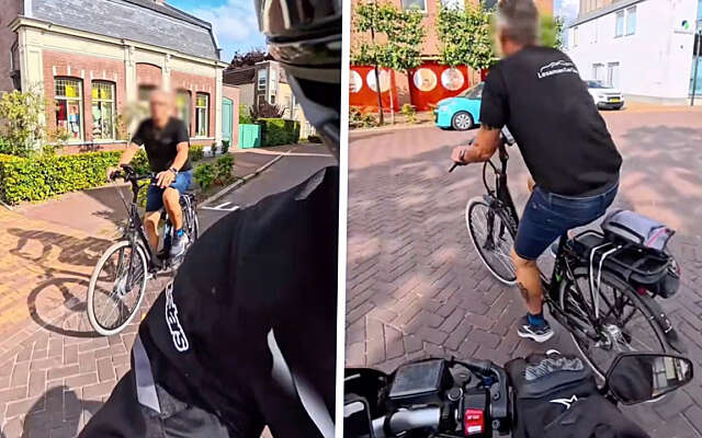 Opportunist op elektrische fiets denkt dat 'ie de baas van de weg is