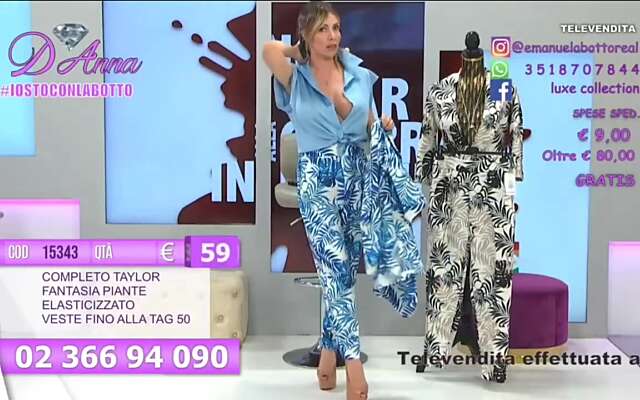 Telemarketeer Emanuela Botto weet vrouwenkleding aan de man te brengen!