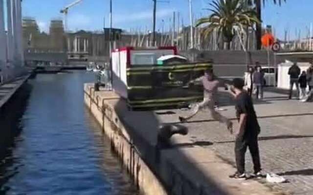 Parkour in de haven!