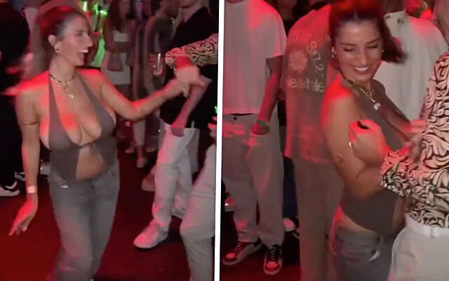 Dansmarieke heeft ontzettend veel vertrouwen in haar minuscule outfit