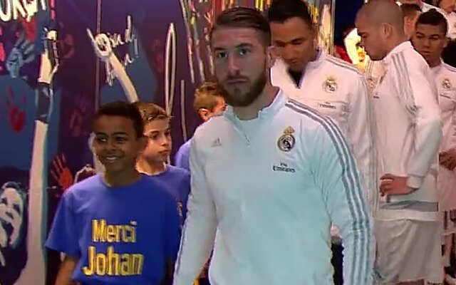 Sergio Ramos met een jonge Lamine Yamal