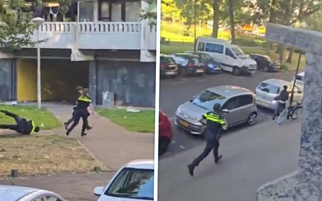 Hilariteit om agent die op z'n plaat gaat tijdens achtervolging: "Ik pak je!"