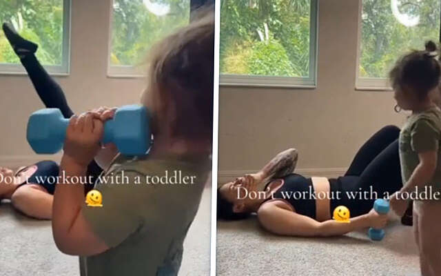 Dit is precies de reden dat je niet met kinderen je work-out doet