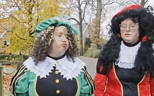 Roetveegpieten Hellendoorn afgefakkeld op Facebook: "chloorpieten"