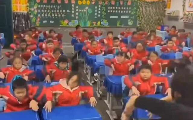 In China laten ze de kinderen tussen de lessen door bewegen